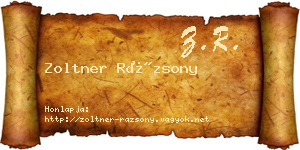 Zoltner Rázsony névjegykártya